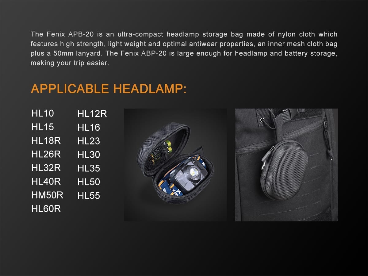 Fenix APB-20 Headlamp Gear Bag