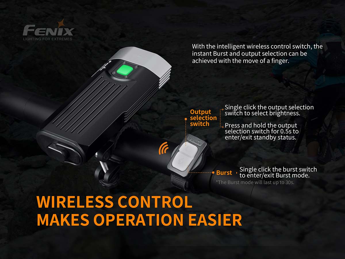 Fenix BC30v2.0 bike light remote switch