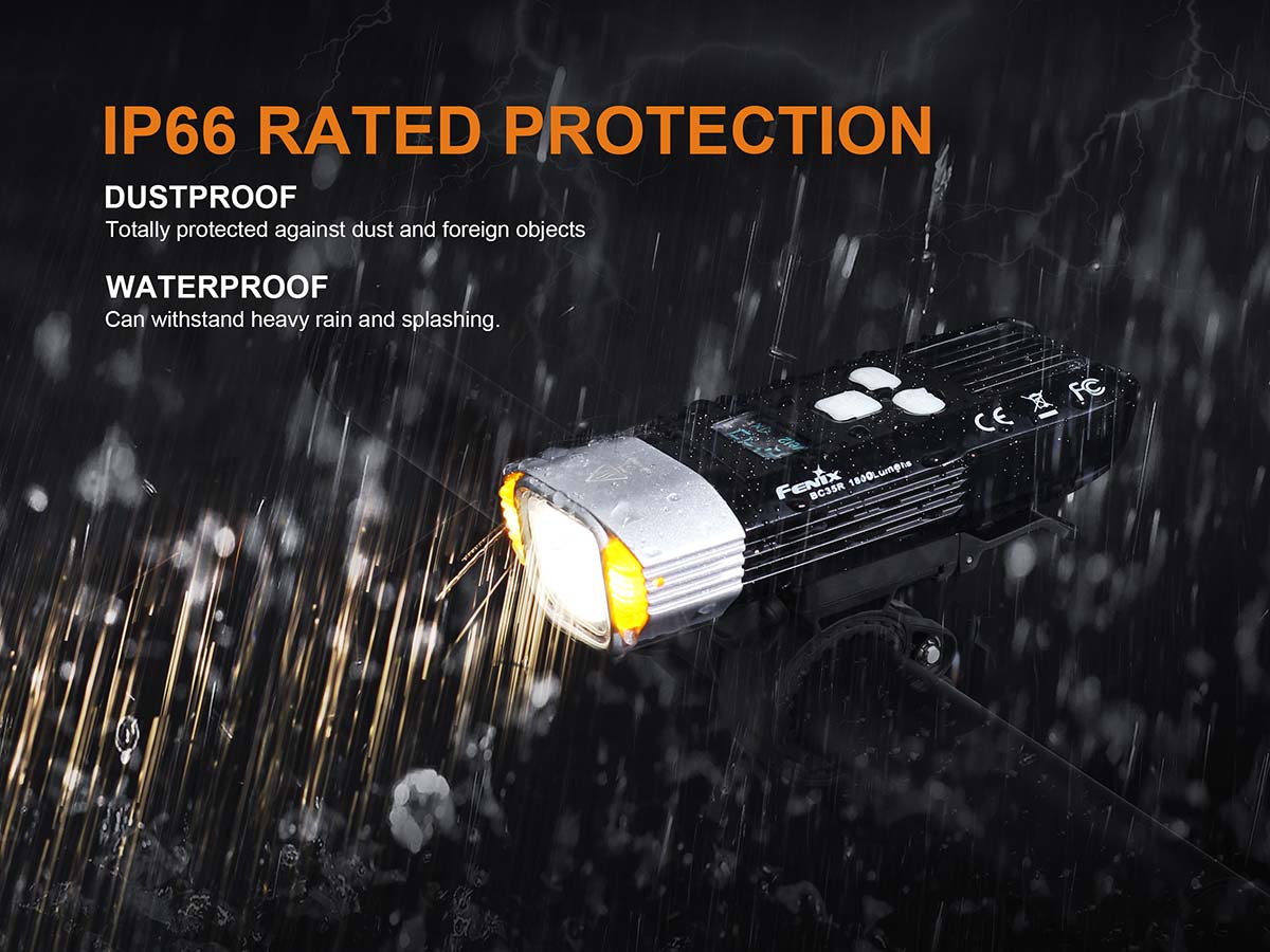 fenix bc35r bike light rain resistant