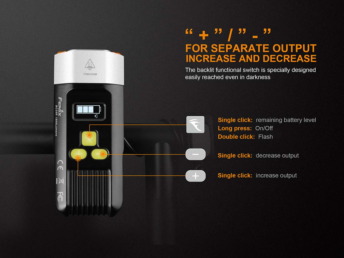 fenix bc35r bike light switches