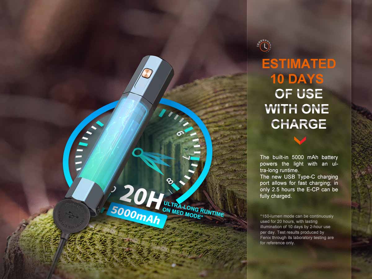 fenix e15 flashlight recharging Fenix E-CP 1600-lumen LED Flashlight/Powerbank, Black