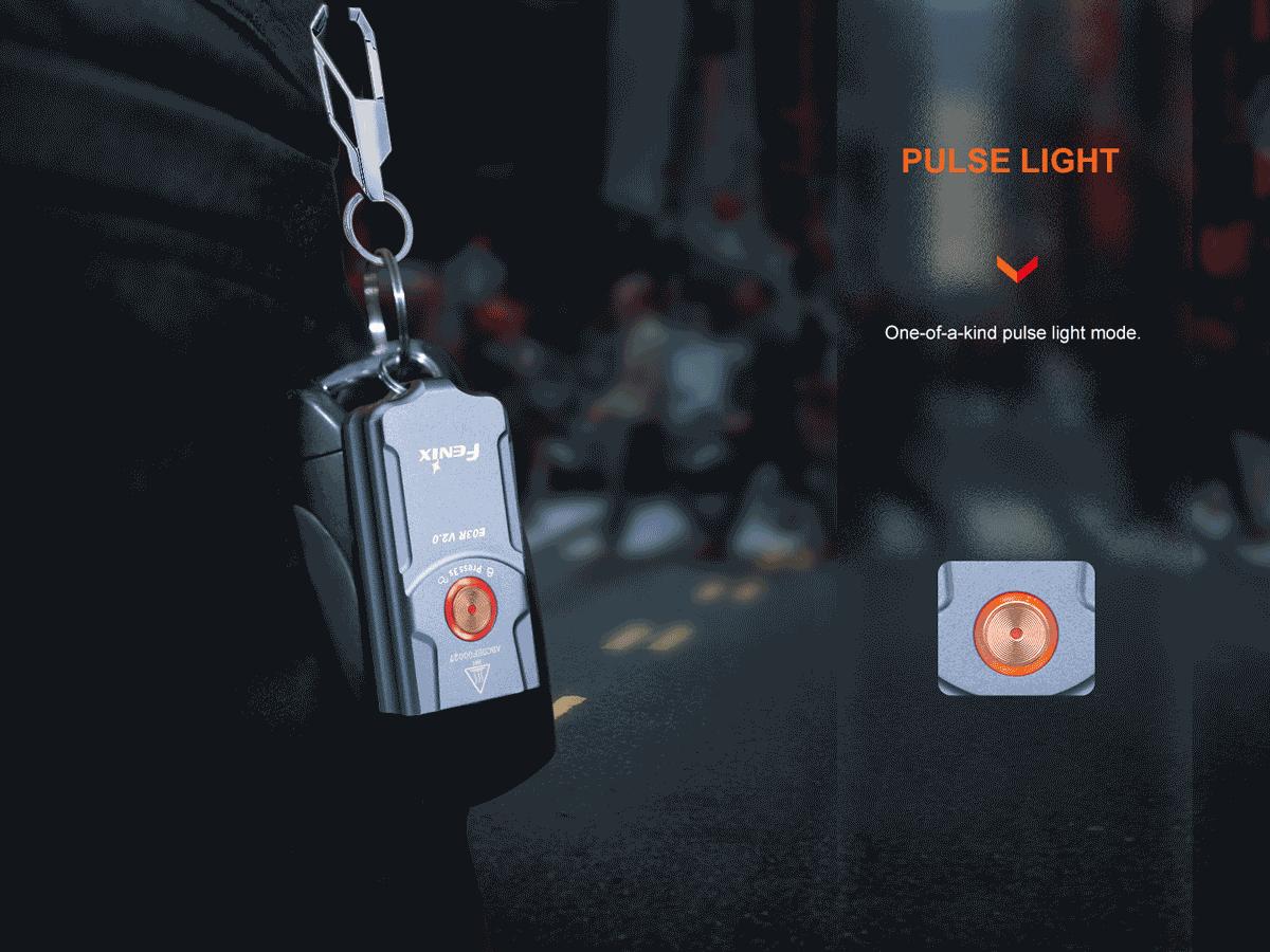 fenix e03r version 2 keychain flashlight pulse light
