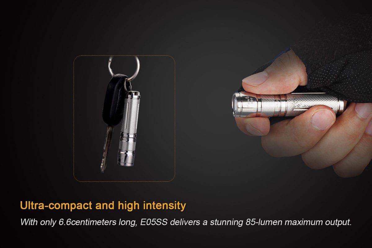 E05 Stainless Steel Fenix Flashlight - DISCONTINUED