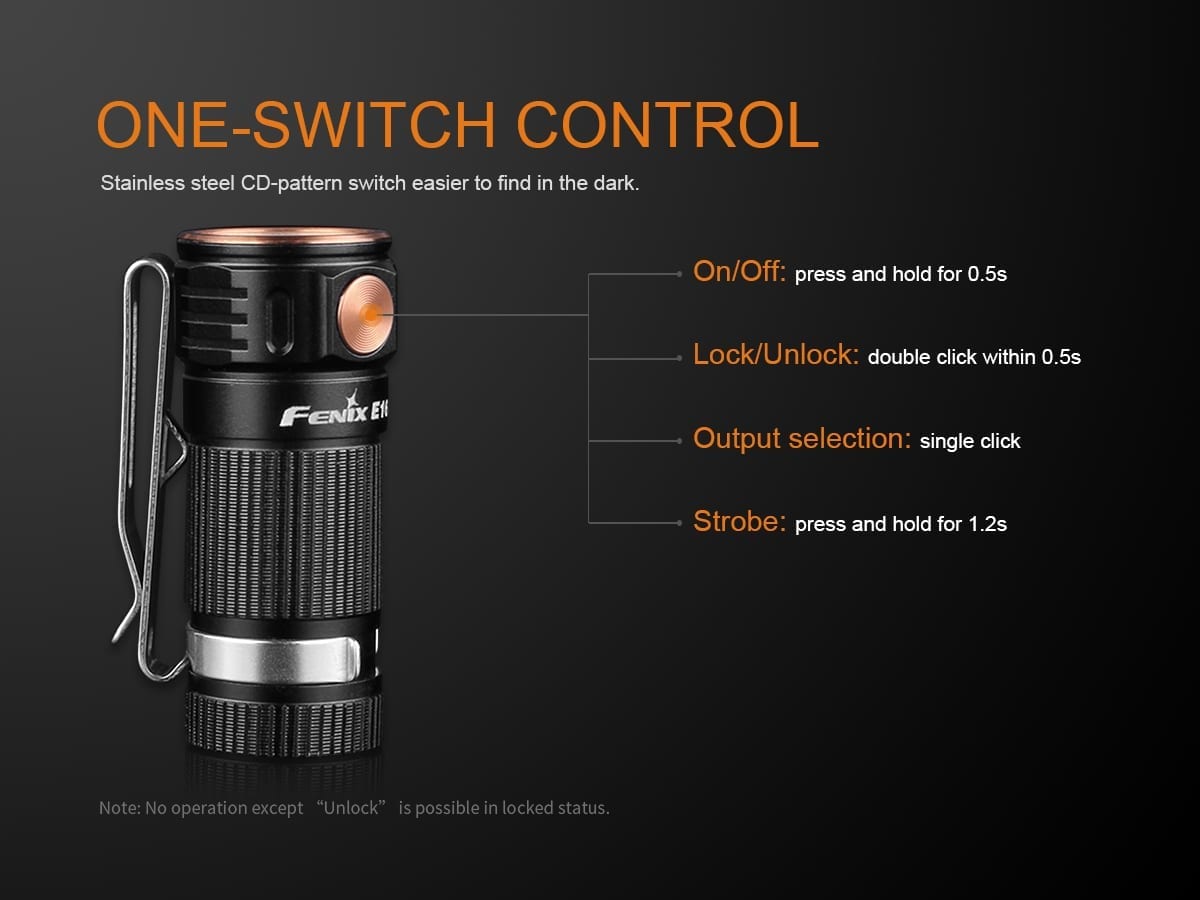 fenix e16 edc flashlight switch