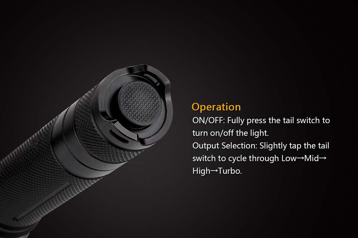 E20 fenix flashlight tail switch