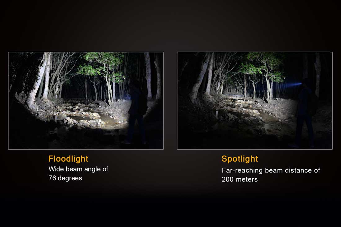 fenix fd30 focusable flashlight floodlight spotlight