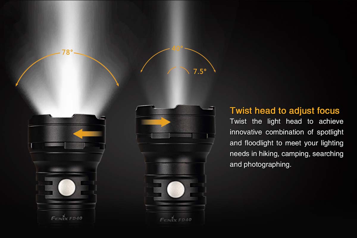 fenix flashlight focus beam fd40