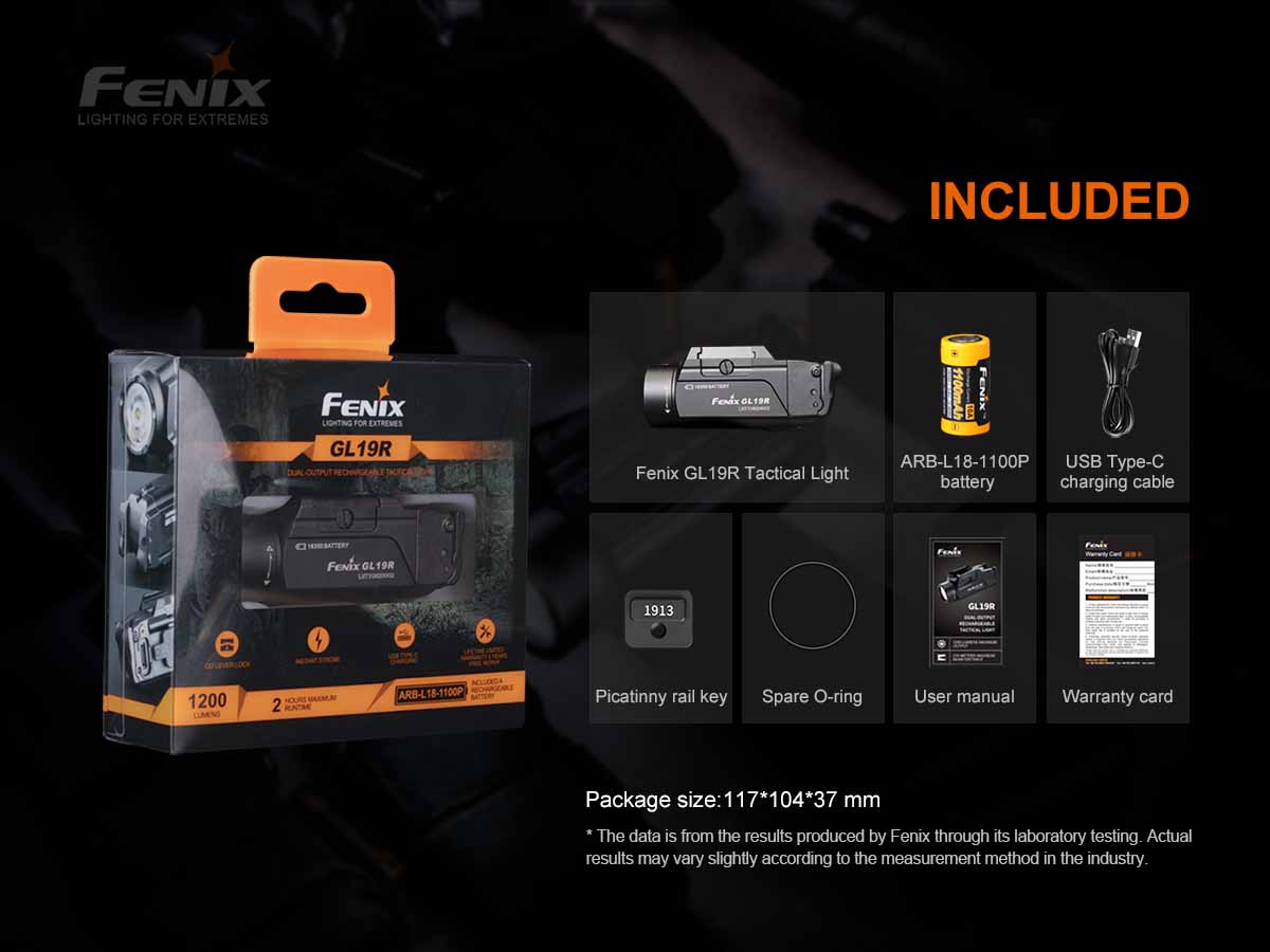fenix gl19r weapon light accessories