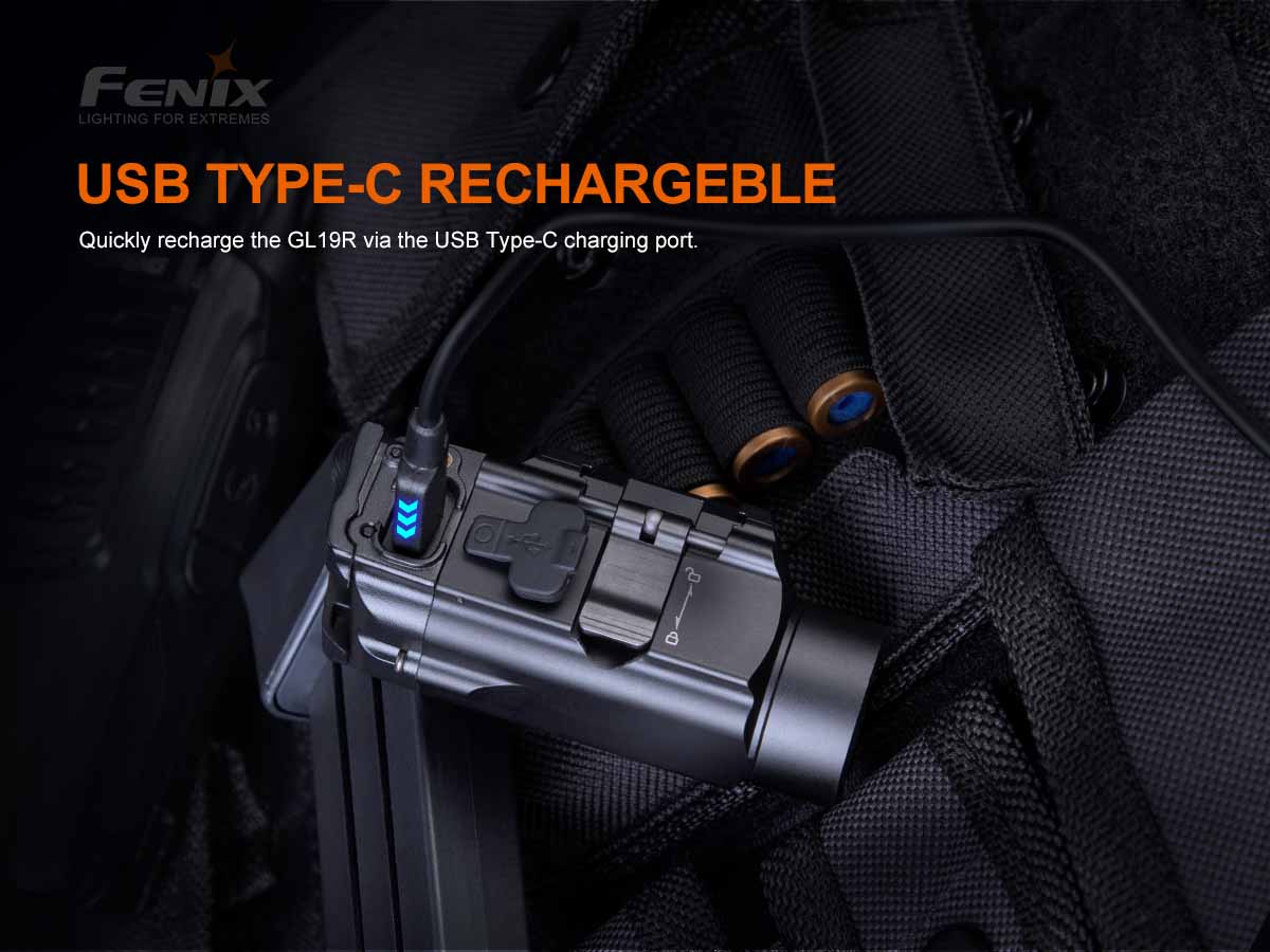 fenix gl19r weapon light recharging with usbc