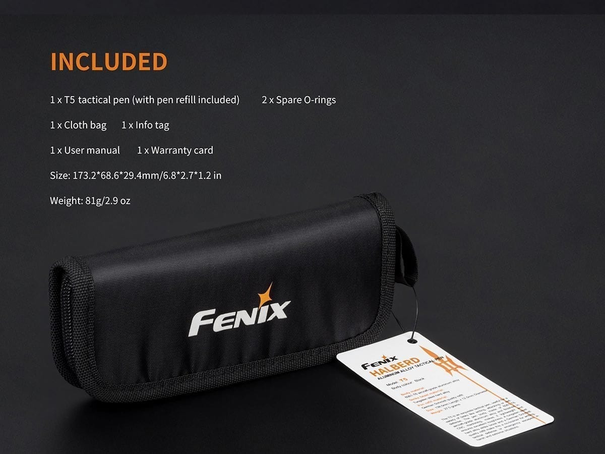 fenix halberd aluminum tactical pen included package