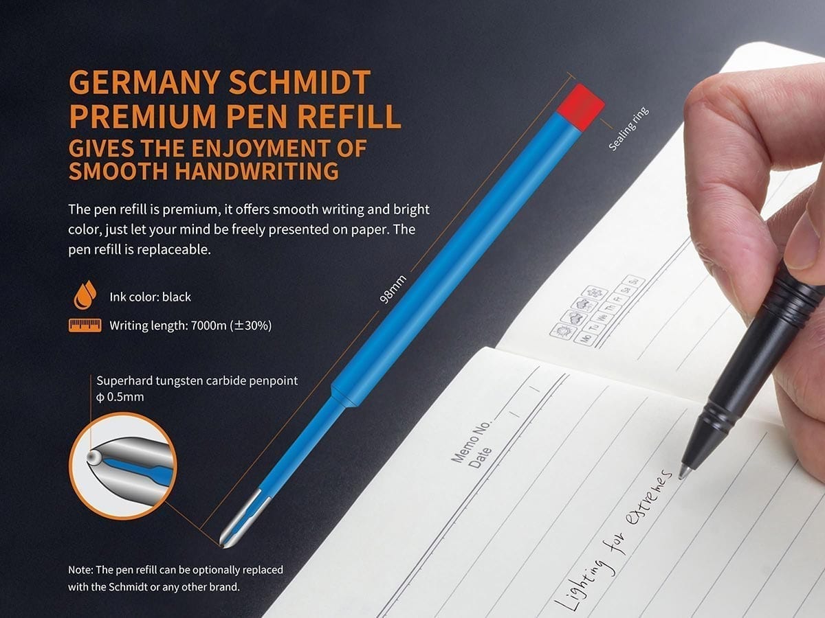 fenix halberd aluminum tactical pen german refill