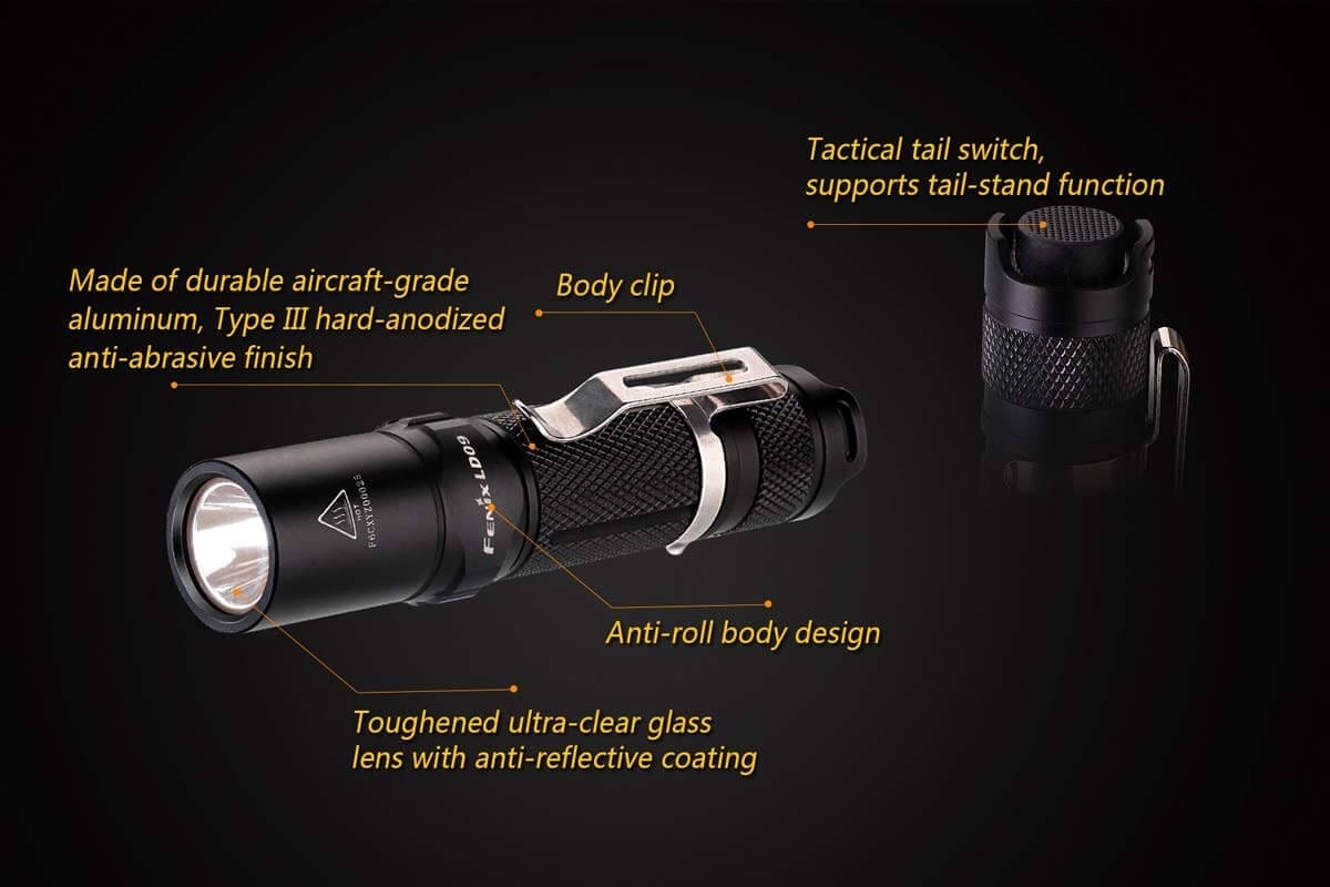 fenix ld09 led flashlight features