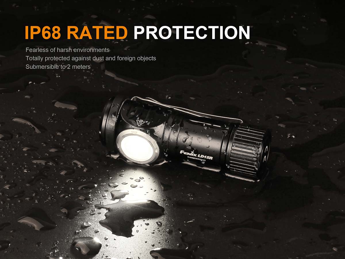 500 Lumen Rechargeable Flashlight Fenix LD15R Right Angle 500 Lumen LED ...