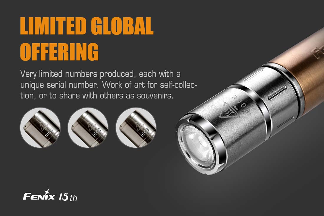 fenix f15 flashlight Fenix 15th Anniversary Edition Flashlight