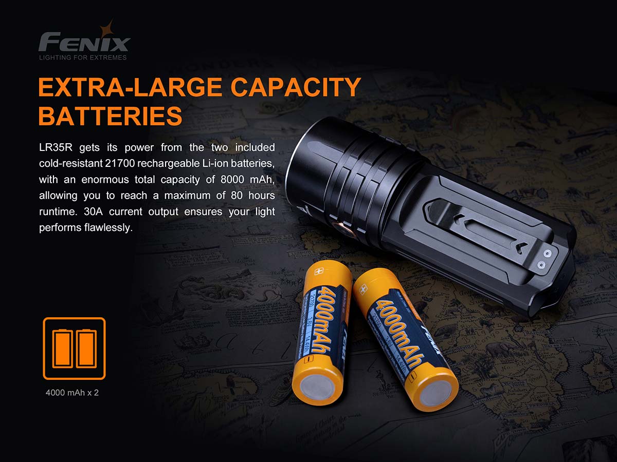 Fenix LR35R flashlight batteries