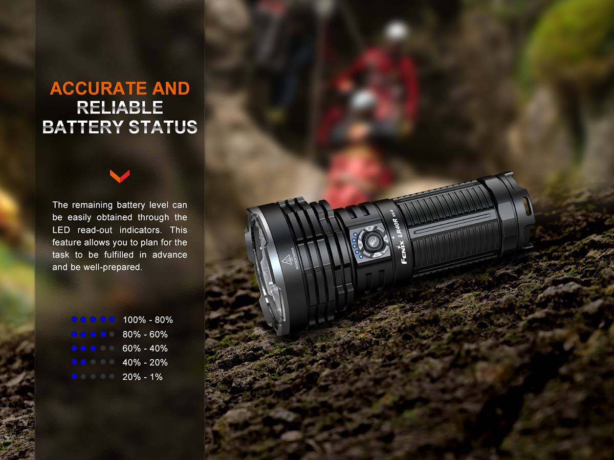 fenix 15000 flashlight Fenix LR40R V2.0 Rechargeable Flashlight