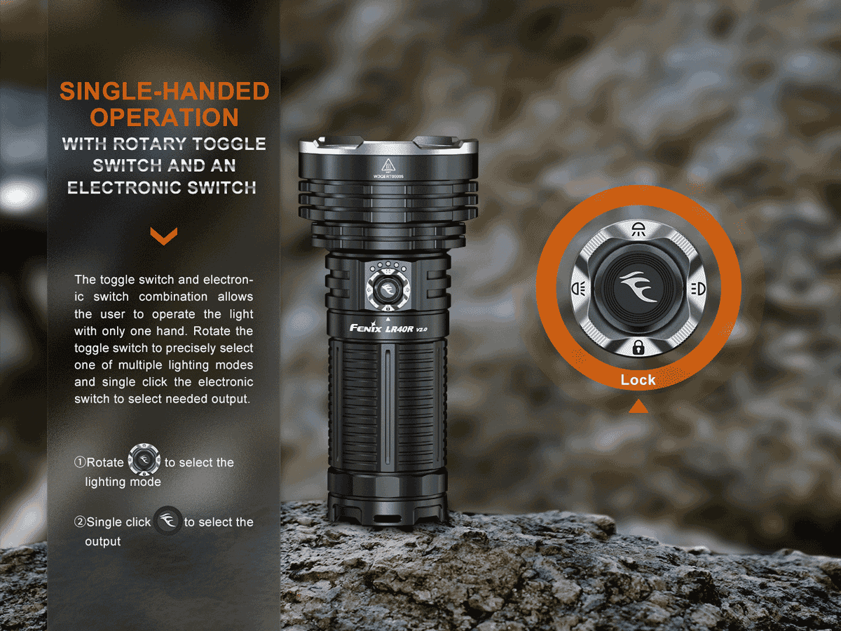 fenix 15000 flashlight Fenix LR40R V2.0 Rechargeable Flashlight