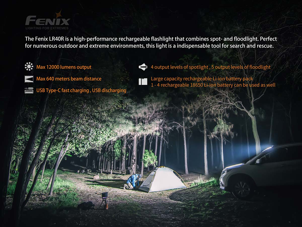 fenix lr40r flashlight features