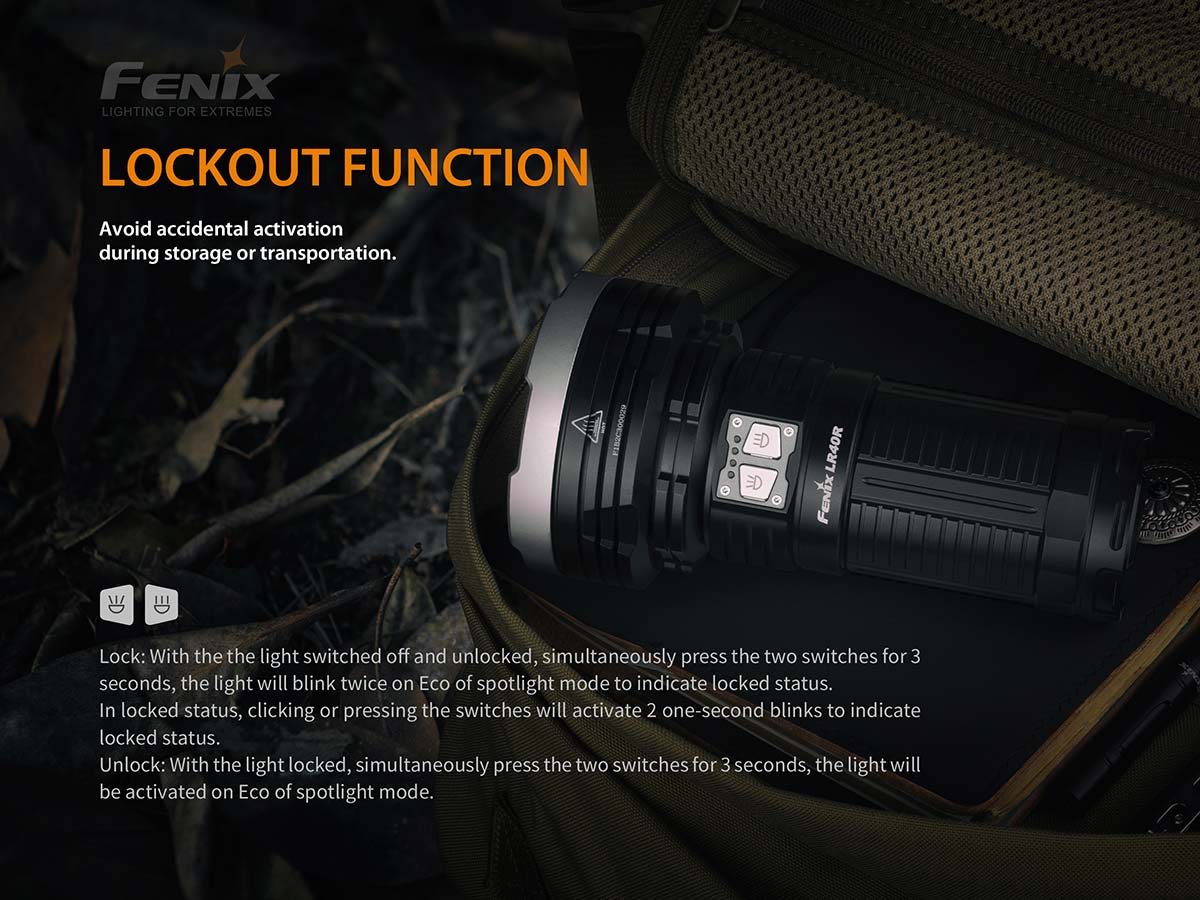 fenix lr40r flashlight lockout