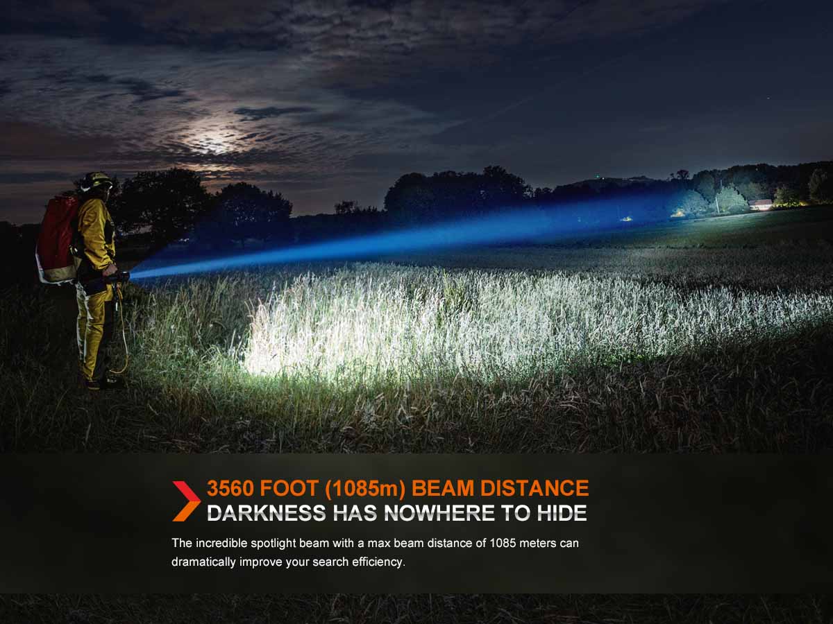 fenix lr60r search flashlight long beam distance
