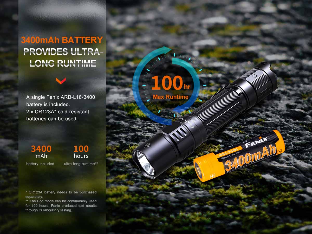 fenix pd35r rechargeable flashlight 18650 battery