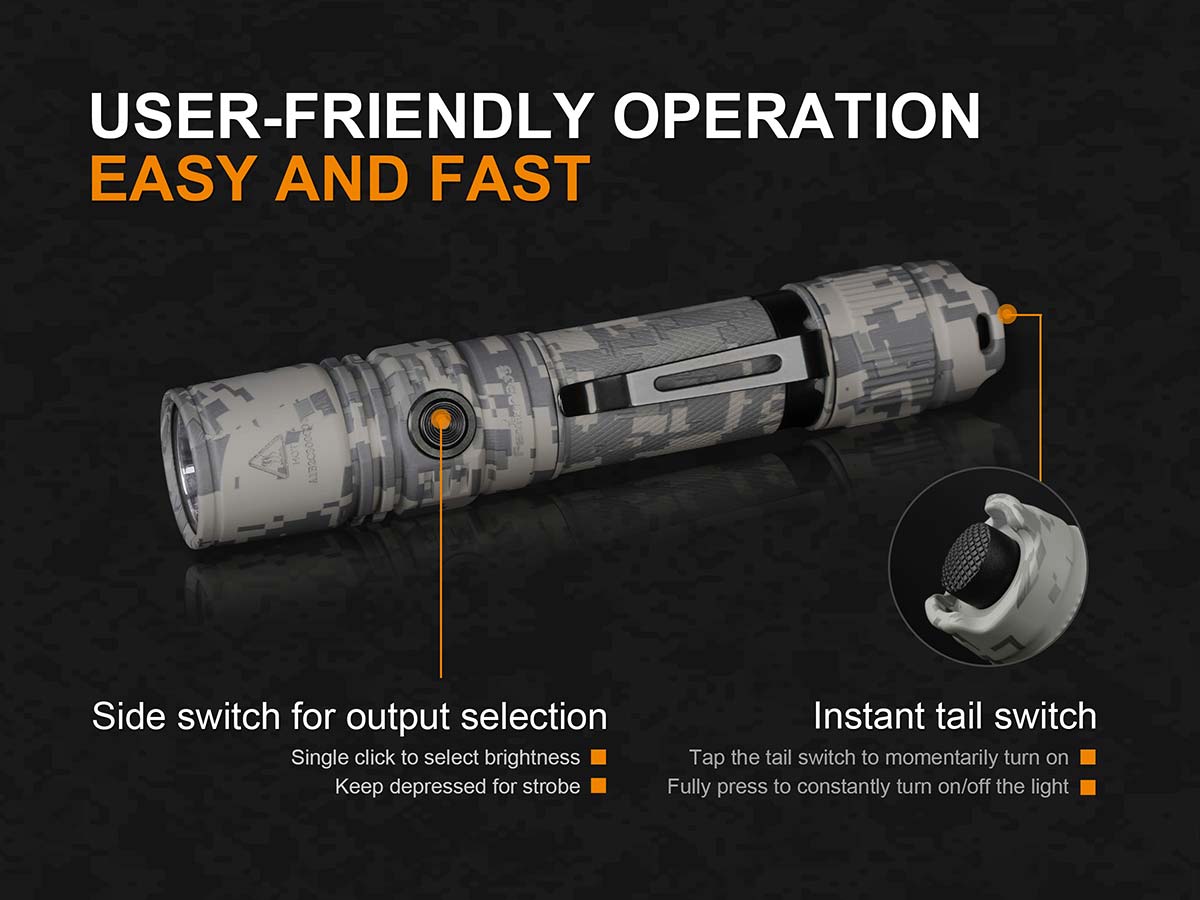 fenix camo flashlight Fenix PD35 V2.0 Digital Camo Flashlight | Tactical | 1000 Lumens