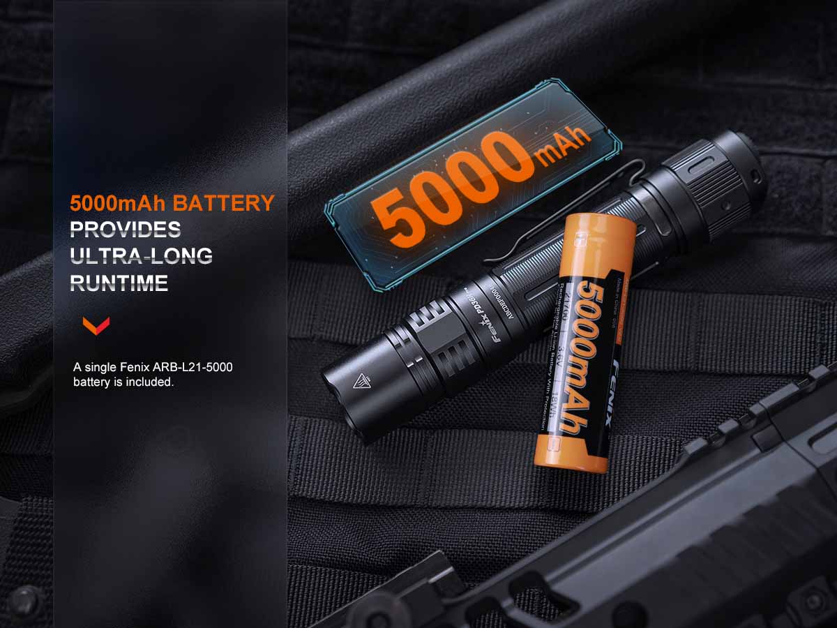 fenix pd36r pro rechargeable flashlight battery