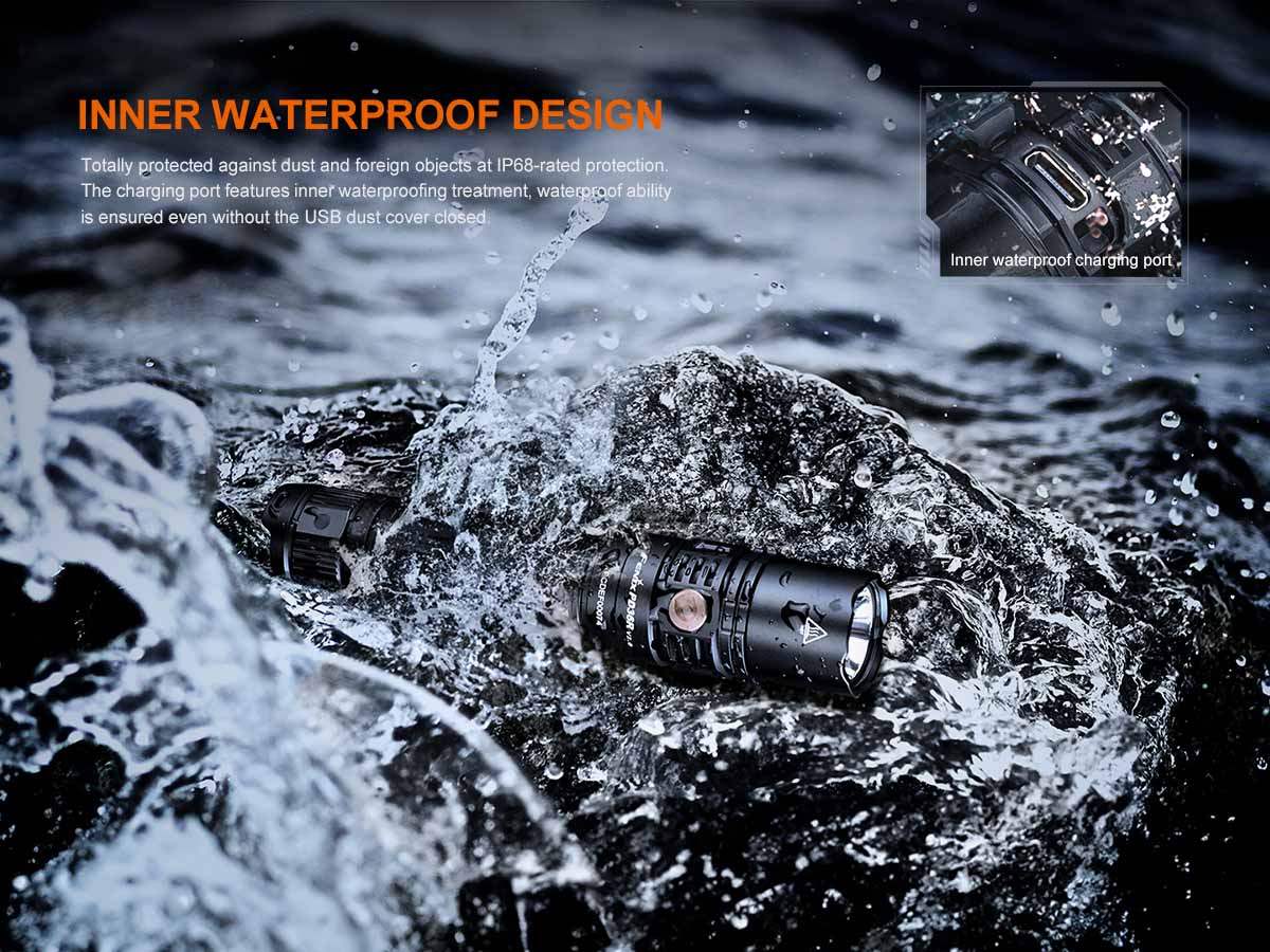fenix pd36r v2 rechargeable flashlight waterproof