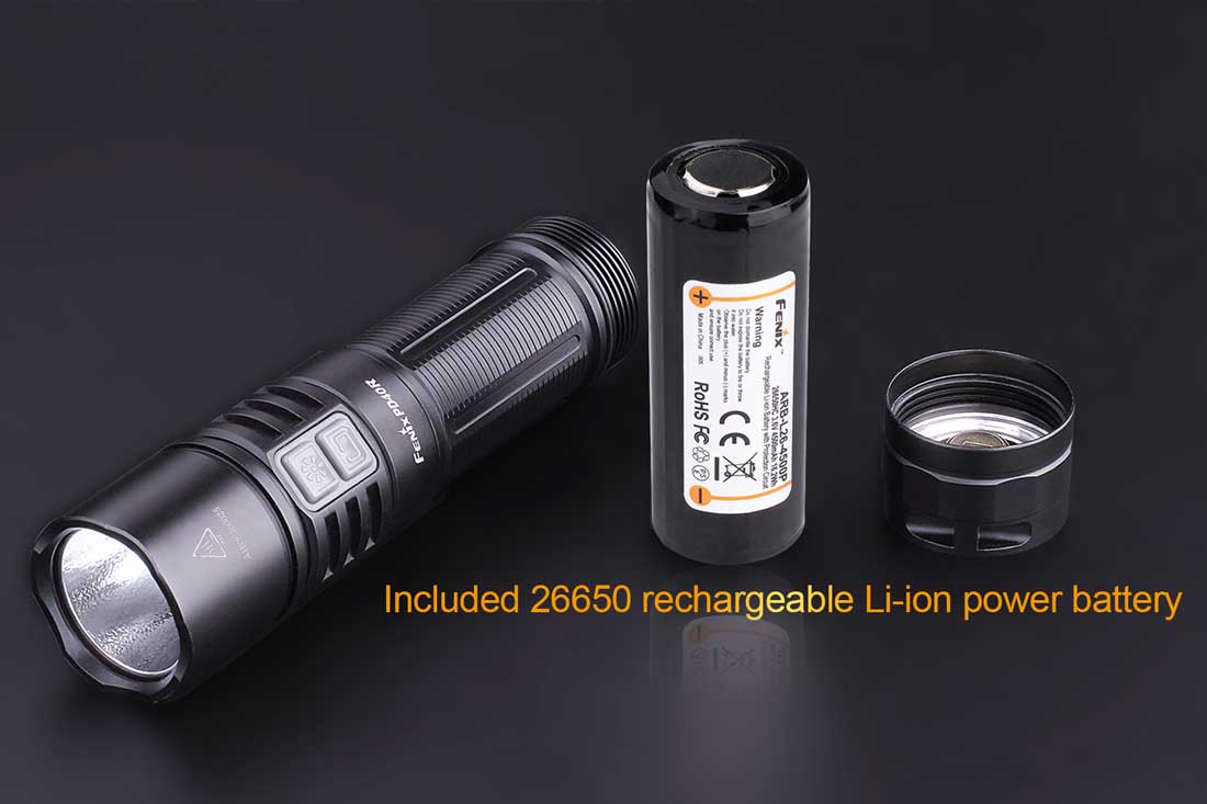 fenix pd40r rechargeable flashlight included battery