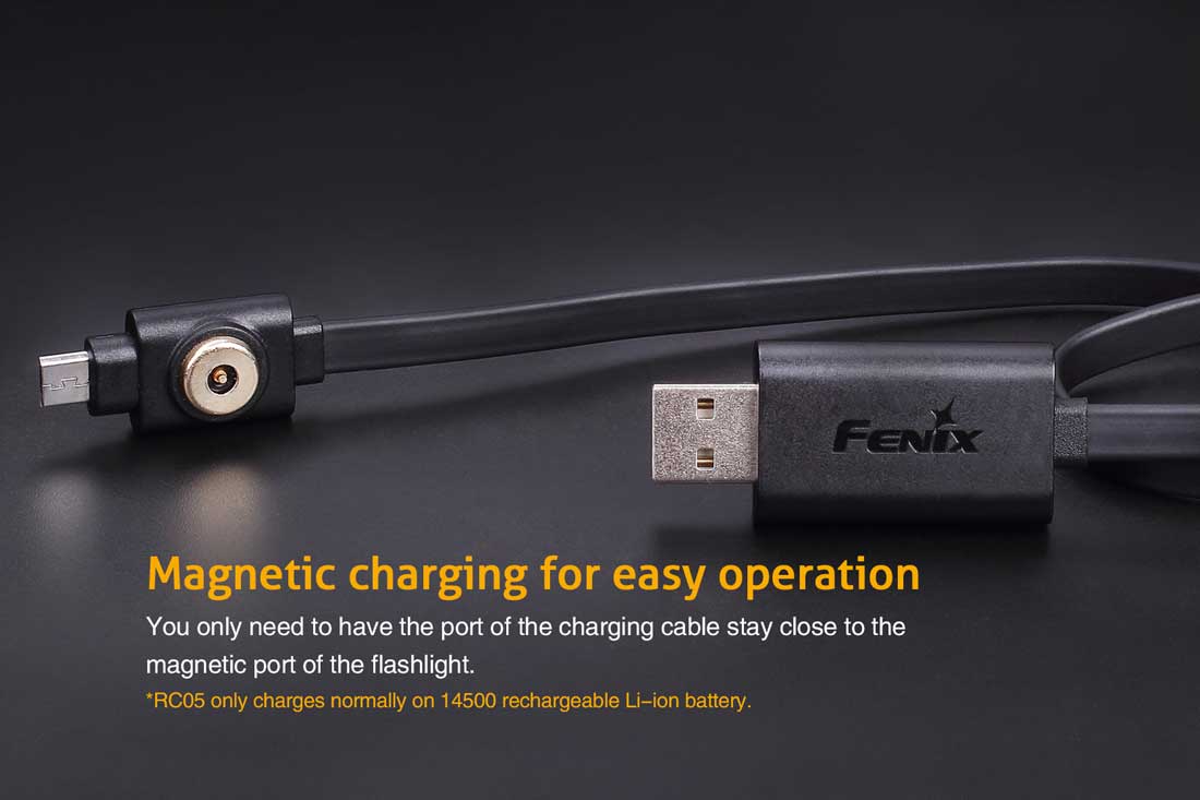 Fenix RC05 Rechargeable Flashlight magnetic cable
