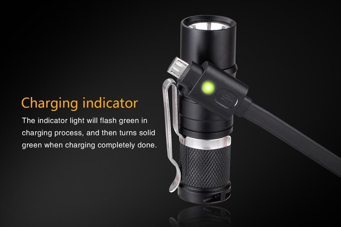 fenix rc09 rechargeable flashlight charging indicator
