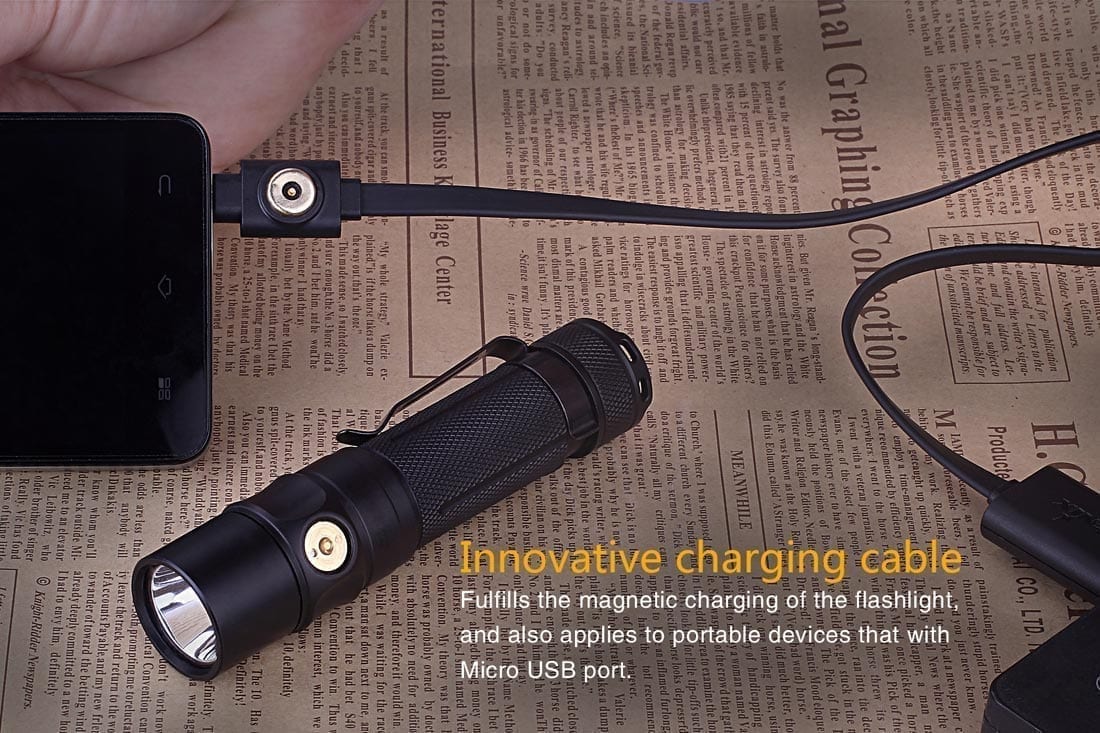 fenix rc11 rechargeable flashlight charging cable