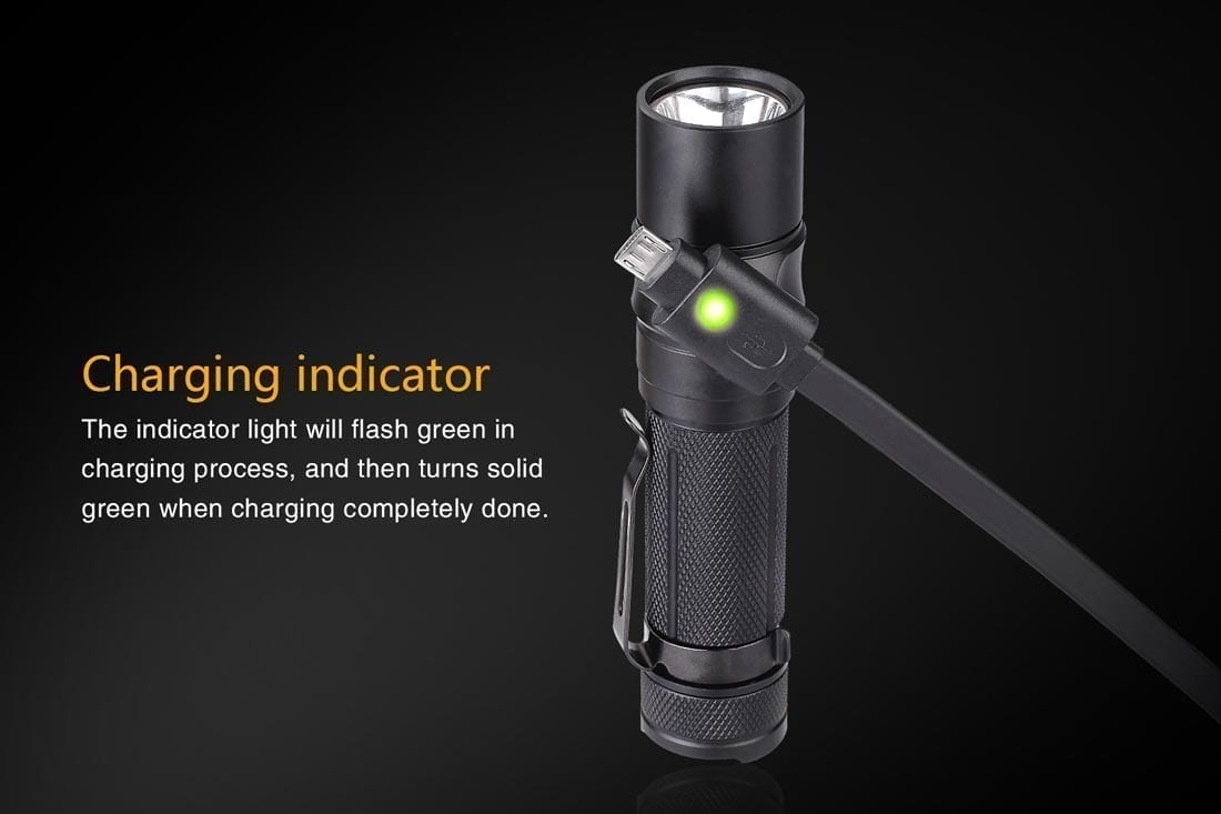 fenix rc11 rechargeable flashlight charging indicator