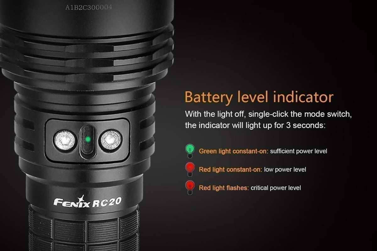 fenix flashlight battery level indicator