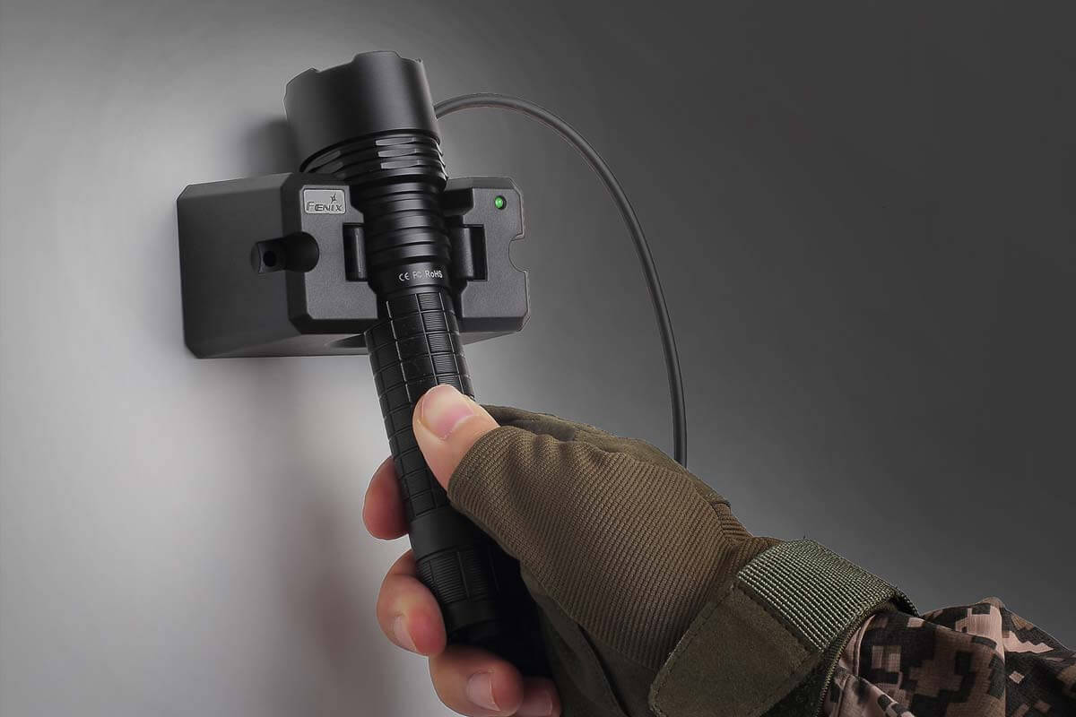 fenix rc20 flashlight rechargeable cradle wall mount
