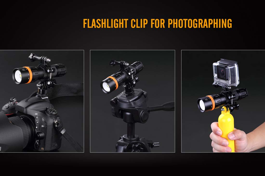 Fenix SD11 Diving Photography Flashlight camera clip