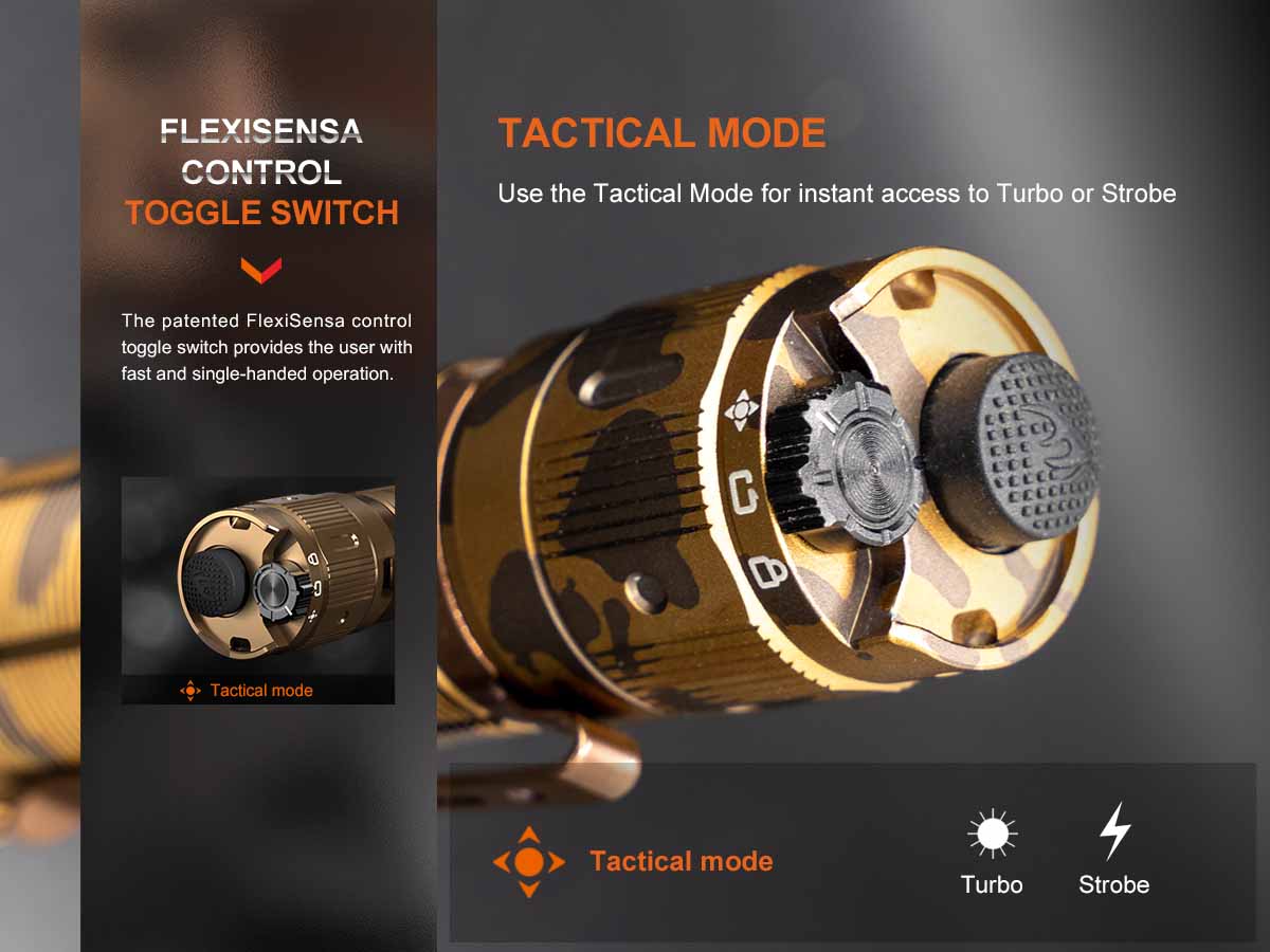fenix tk20rue rechargeable flashlight tactical mode