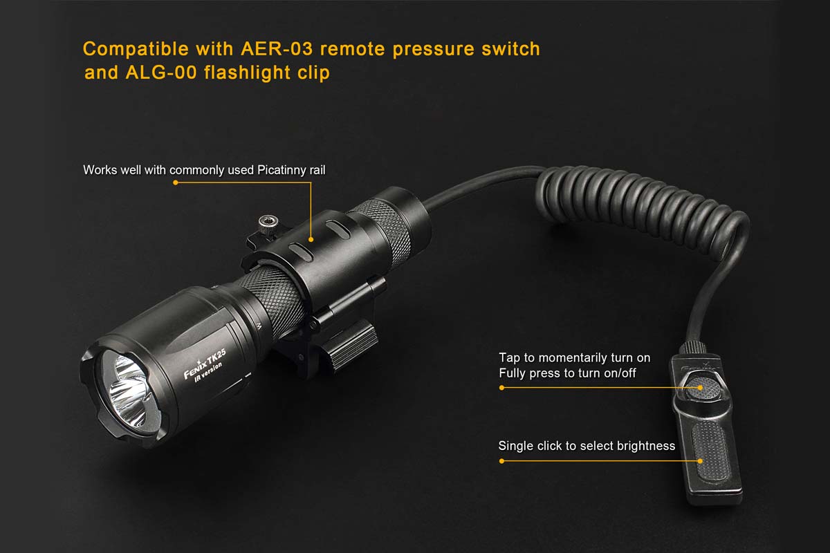 Fenix TK25 IR Infrared Flashlight gun mount