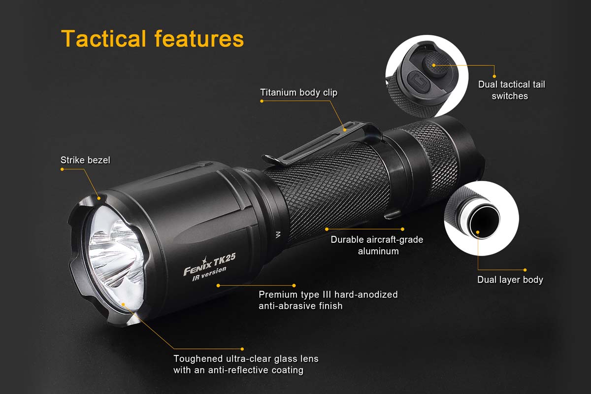 Fenix TK25 IR Infrared Flashlight features