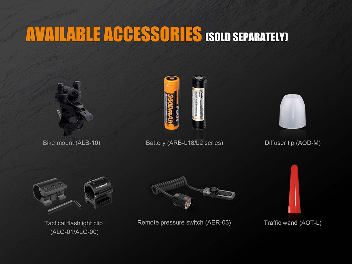 fenix tk25 uv flashlight accessories