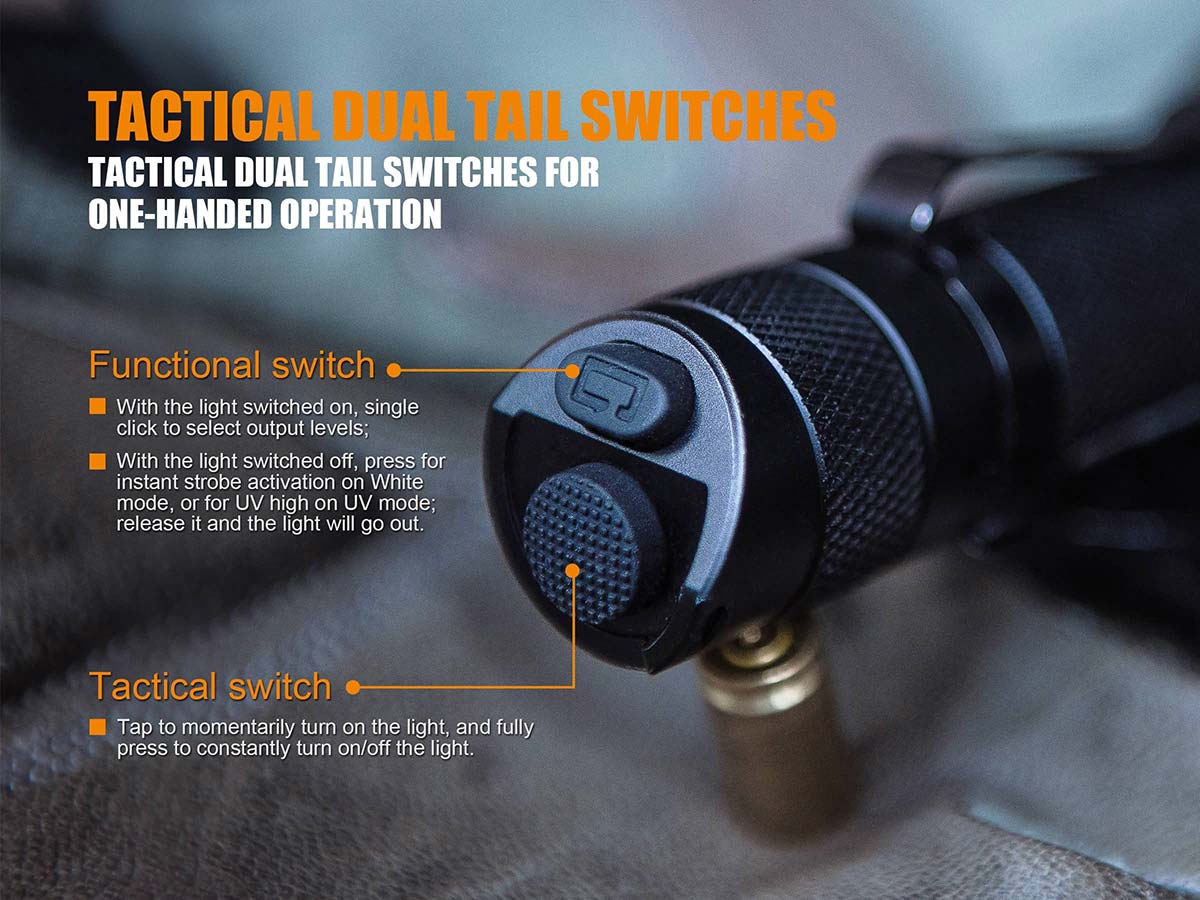 fenix tk25 uv flashlight tactical switch