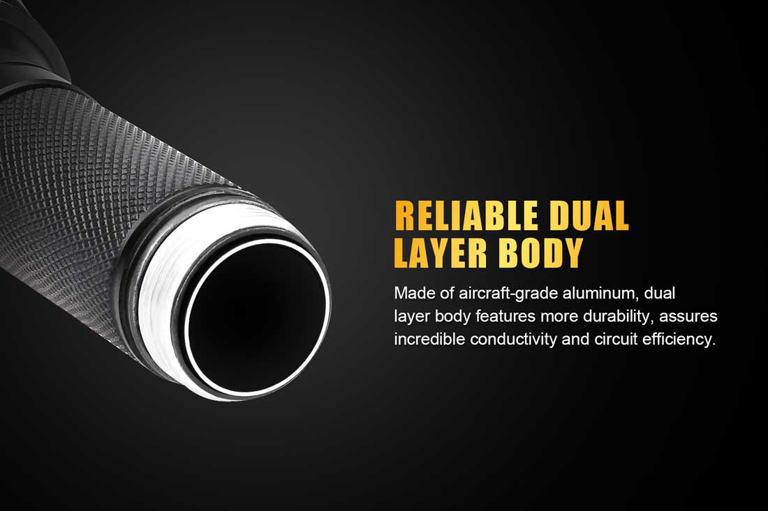 fenix tk32 hunting flashlight dual layer aluminum