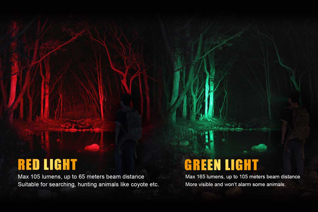 fenix tk32 hunting red led green led
