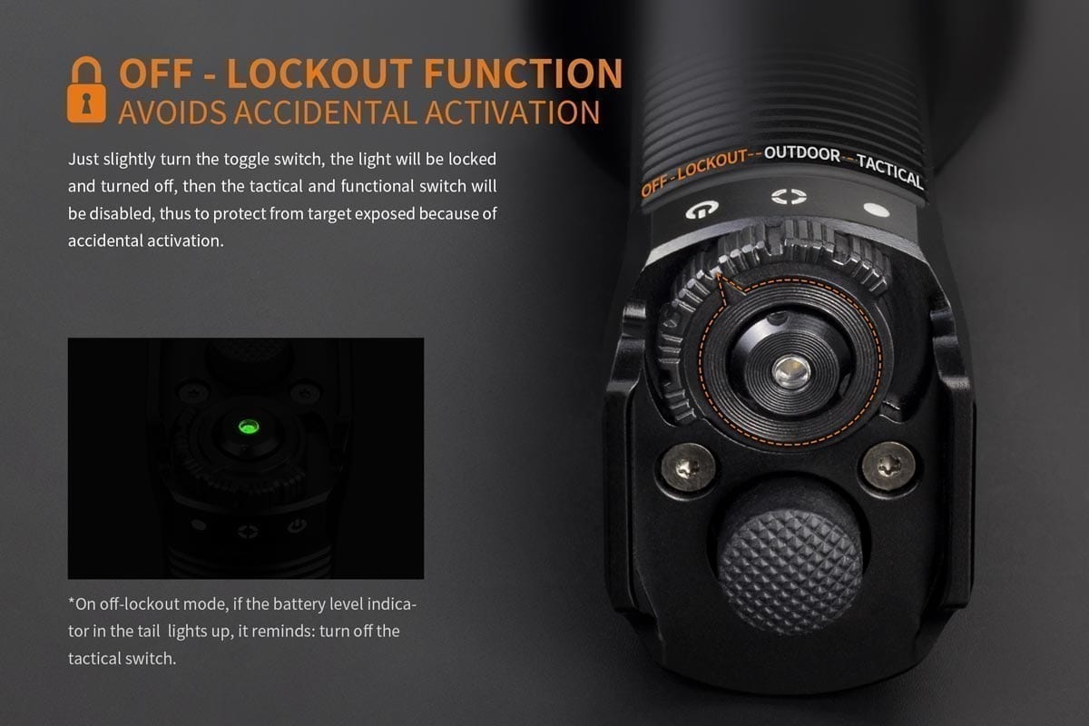 fenix tk35 flashlight 2018 lock out