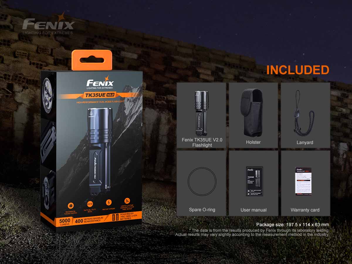 fenix tk35ue flashlight included