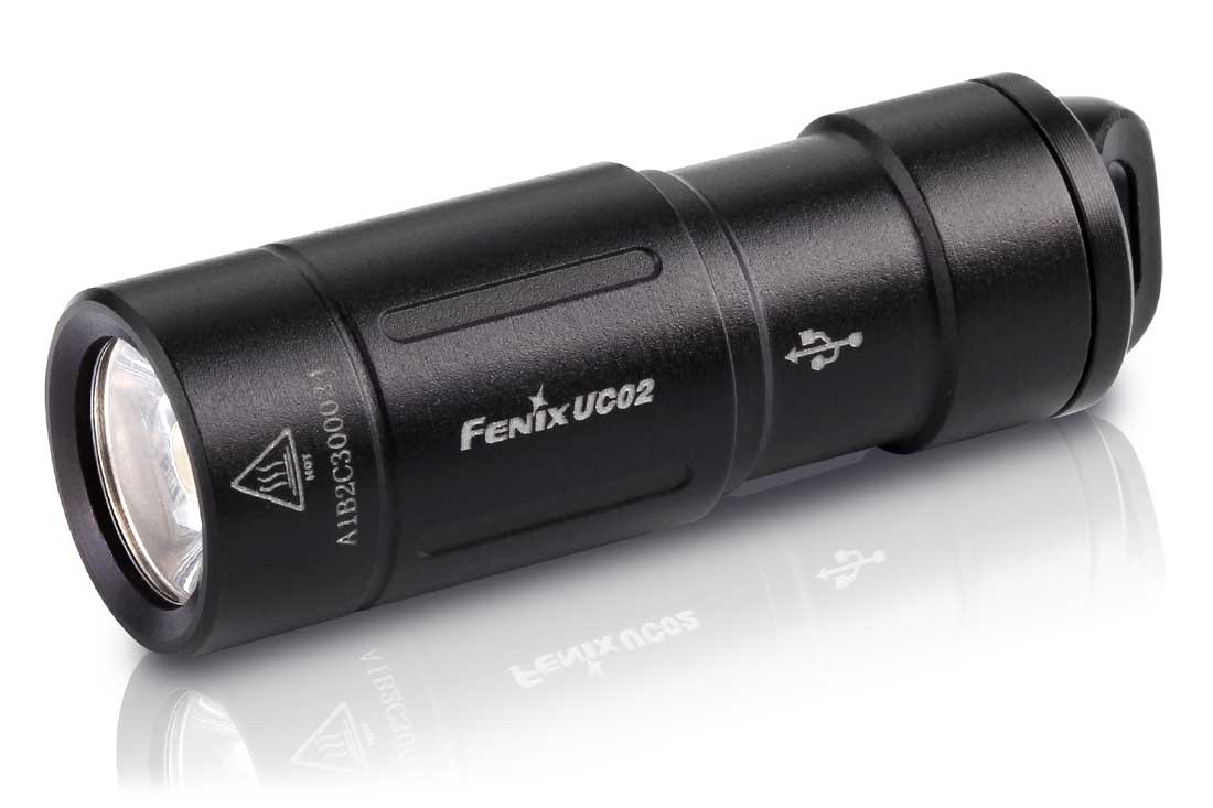 fenix uc02 keychain rechargeable flashlight black