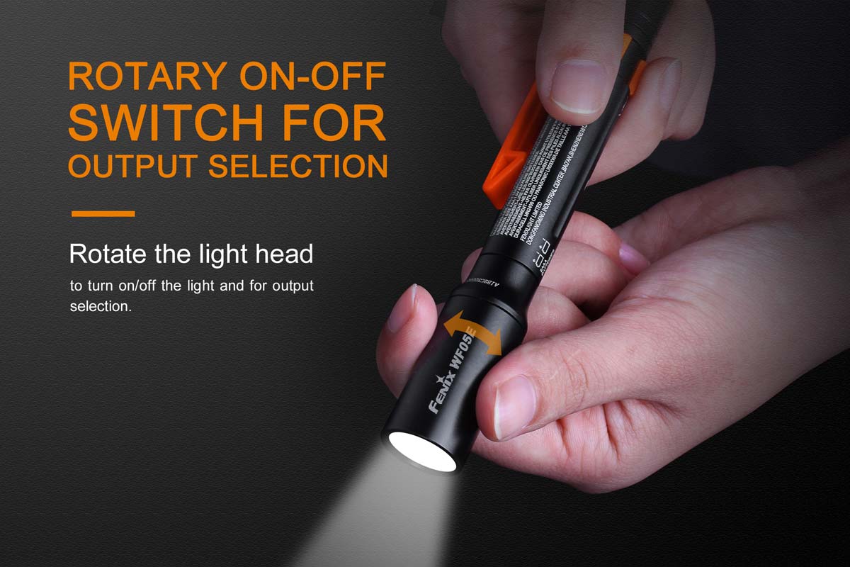 fenix wf05e intrinsically safe flashlight rotating head