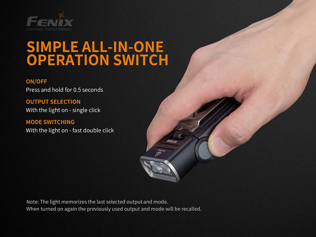 Fenix WT20R Flashlight switch