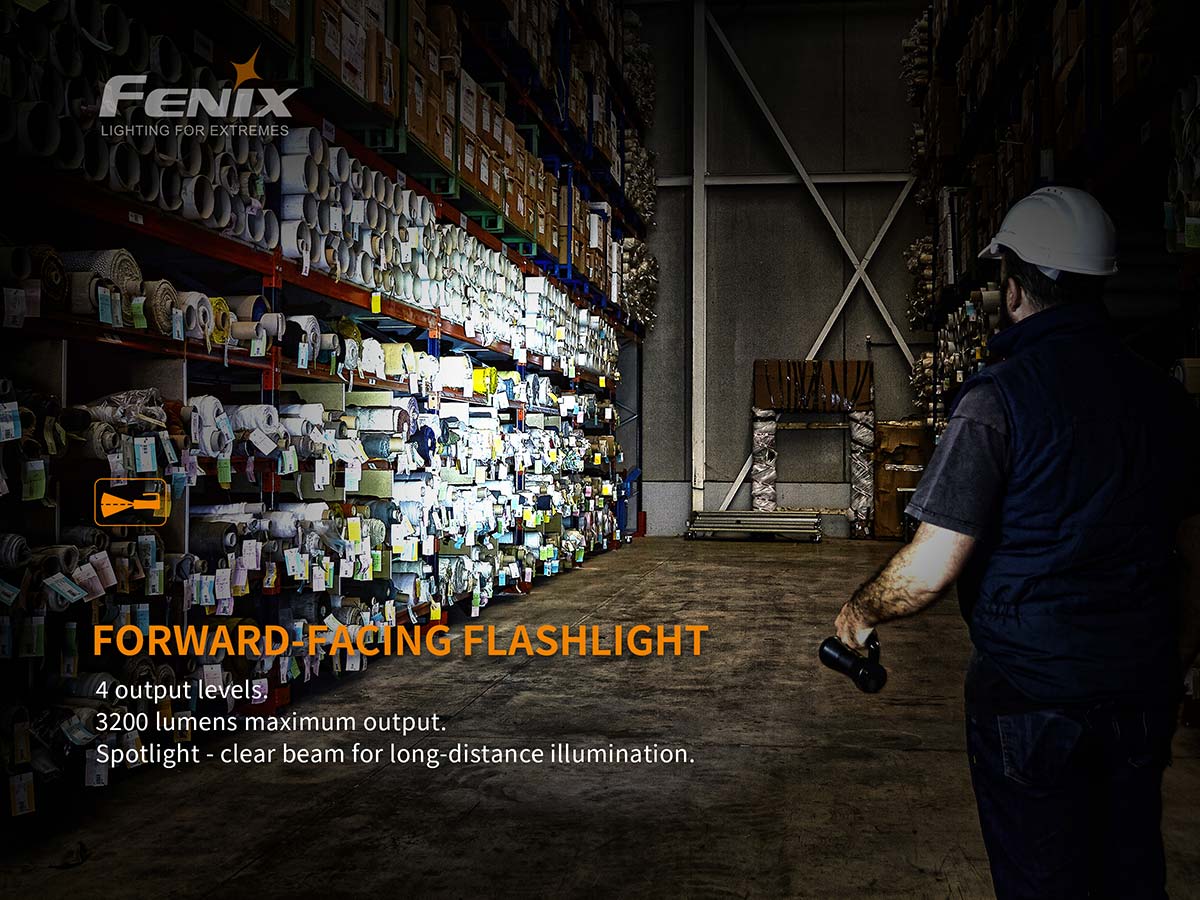 Fenix WT50R flashlight forward-facing