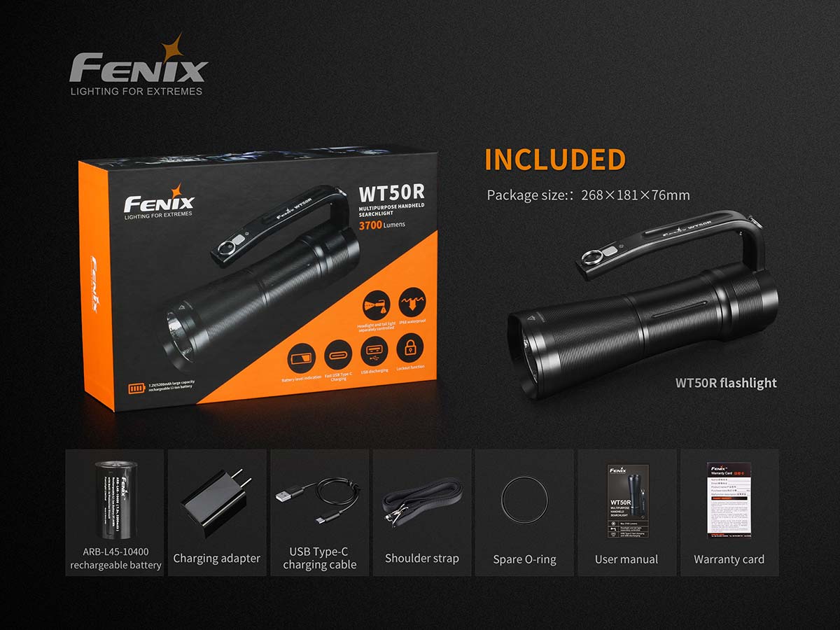 Fenix WT50R flashlight included